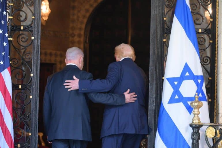Israeli Prime Minister Benjamin Netanyahu meets with U.S. President Donald Trump at the Mar-a-Lago resort in Palm Beach, Florida, December 29, 2025. (Photo: Israeli Prime Minister's Office/APA Images)
