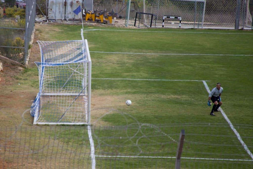 Beitar Givat Ze'ev playing in the illegal Israeli settlement of Givat Ze'ev in 2011. (Photo: Flickr/Guy Yitzhaki, CC BY 2.0)
