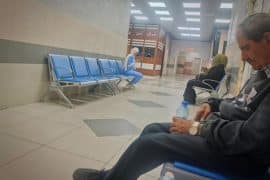 Waiting hall at the Ramallah Medical Complex, May 2026. (Photo: Qassam Muaddi/Mondoweiss)