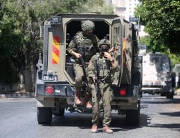Israeli army deployed in the streets of Nablus during a military operation in the city, July 12, 2026. (Photo: Mohammed Nasser/APA Images)