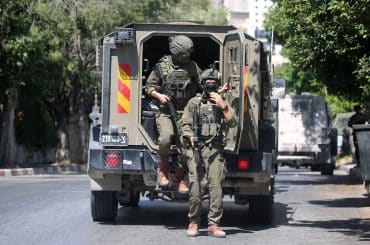 Israeli army deployed in the streets of Nablus during a military operation in the city, July 12, 2026. (Photo: Mohammed Nasser/APA Images)
