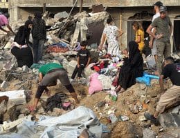 Aftermath of an Israeli airstrike in al-Maghazi refugee camp in the central Gaza Strip, July 24, 2026. (Photo: Ahmed Ibrahim/APA Images)