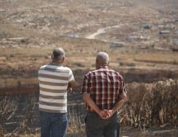 Residents of the Palestinian village of Salem, east of Nablus, look over a newly-established Israeli settler outpost, July 27, 2026. (Photo: Mohammed Nasser/APA Images)