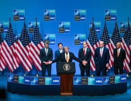 President Donald J. Trump holds a press conference at the 2026 NATO Summit, Wednesday, July 8, 2026, at the Bestepe Presidential Compound in Ankara, Turkey. (Official White House Photo by Daniel Torok)