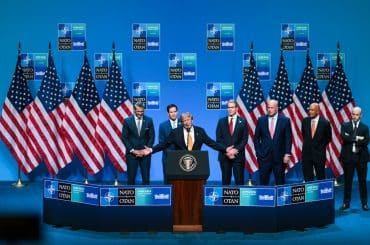 President Donald J. Trump holds a press conference at the 2026 NATO Summit, Wednesday, July 8, 2026, at the Bestepe Presidential Compound in Ankara, Turkey. (Official White House Photo by Daniel Torok)