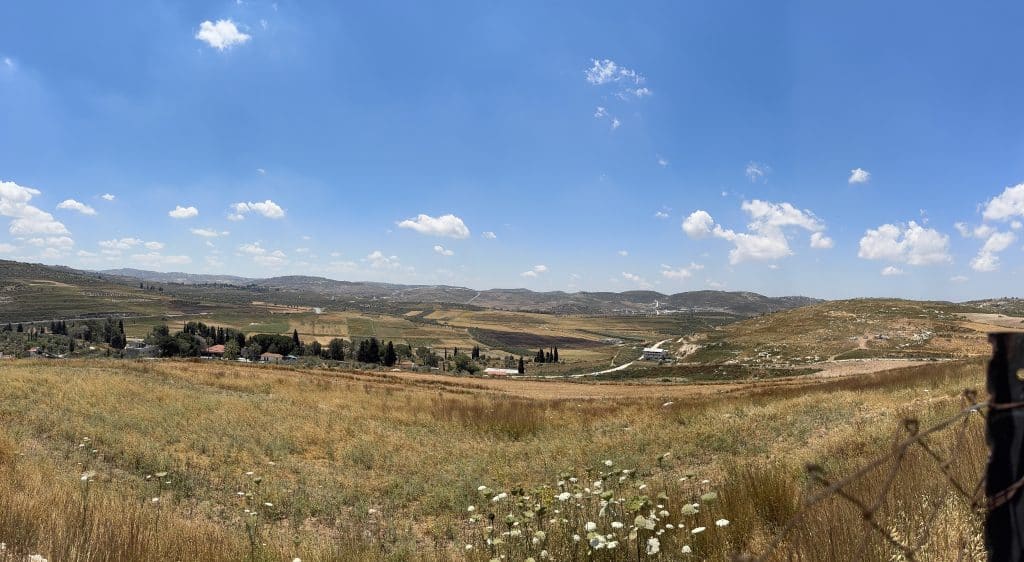 The Masoudiyya area, located on lands belonging to the village of Burqa in the northern West Bank, have come under constant Israeli settler attacks aimed at driving them out of their homes. Israeli settlers have established a nearby outpost from which they regularly raid and burn Palestinian farmland. (Photo: Shatha Hammad)