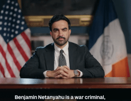 Screenshot from a video New York City Mayor released on July 21, 2026, calling Israeli Prime Minister Benjamin Netanyahu a war criminal.