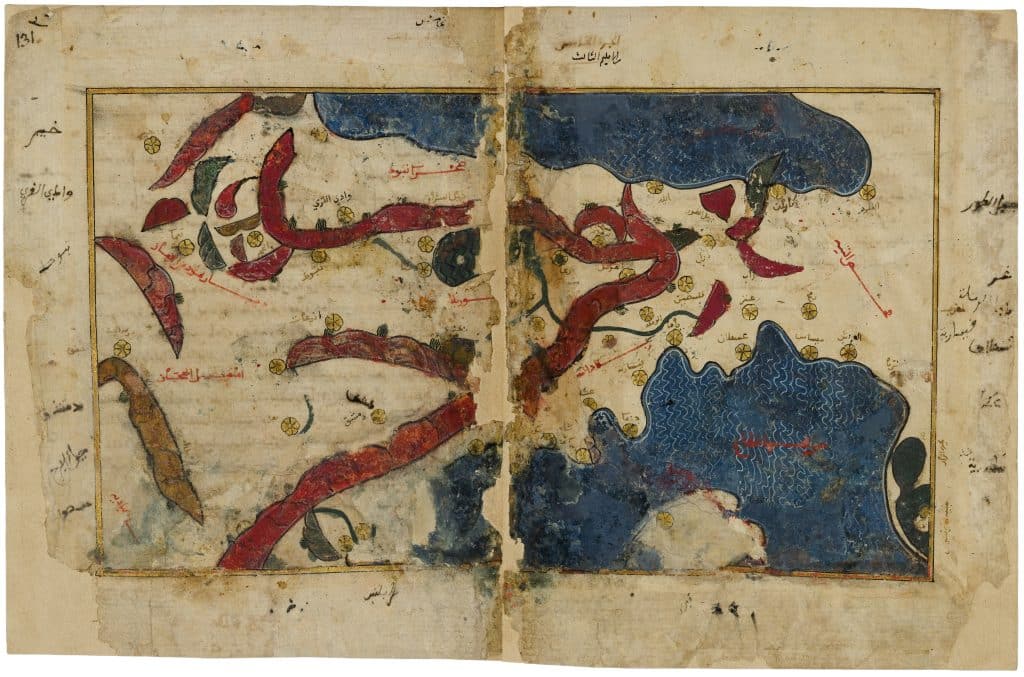 al-Idrīsī, map of the Levant, mid-12th century, this copy c1250. (National Library of France; image Library of Congress)
