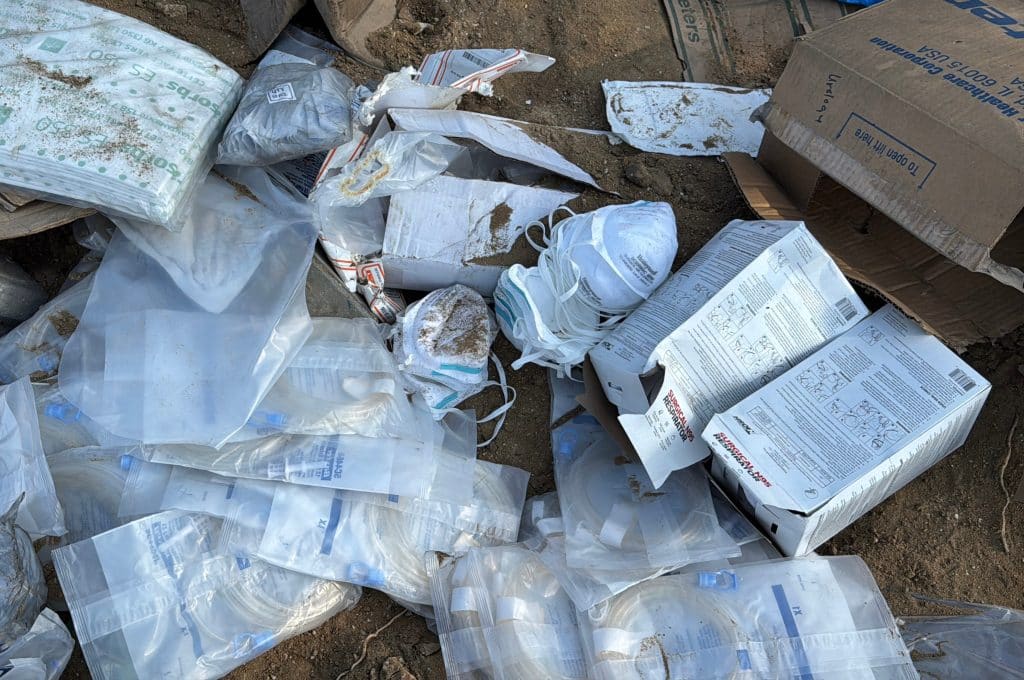 Aftermath of an Israeli airstrike on the pharmaceuticals warehouse of al-Aqsa Martyrs Hospital in Deir al-Balah, central Gaza, August 1, 2026. (Photo: Ahmed Ibrahim/APA Images)