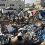 Aftermath of an Israeli airstrike on the pharmaceuticals warehouse of al-Aqsa Martyrs Hospital in Deir al-Balah, central Gaza, August 1, 2026. (Photo: Ahmed Ibrahim/APA Images)