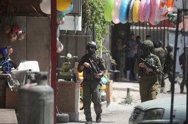 Israeli forces carry out a military raid in the Askar refugee camp, east of the West Bank city of Nablus, on August 6, 2026. The raid began just hours after the Qalandia refugee camp raid in the Ramallah area on August 5. (Photo by Mohammed Nasser /apaimages)