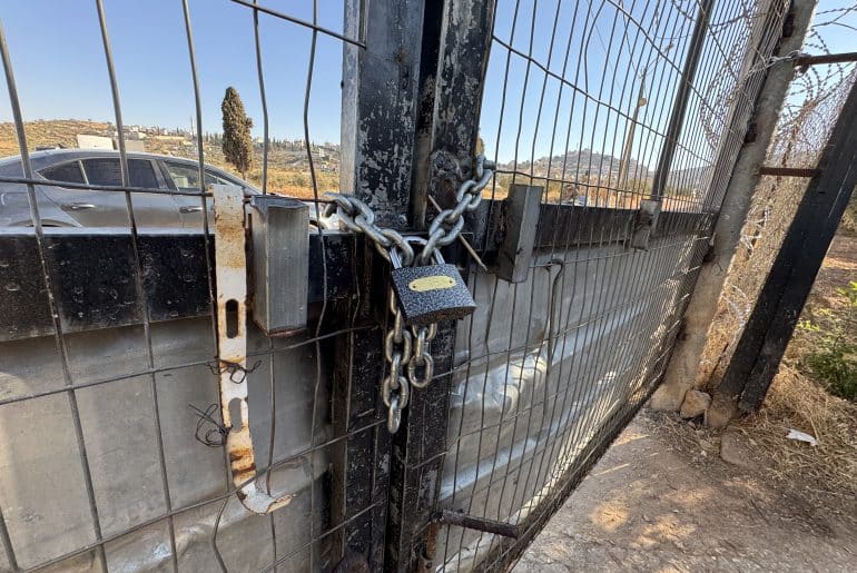 Members of the Abu Alia family in the West Bank village of al-Mughayyir have had their arms broken by Israeli settlers and the army, July 2026. (Photo: Shatha Hammad)