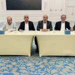 Hamas political chief Khalil al-Hayya, third from right, meets with representatives of Palestinian factions in Cairo. (Photo: Hamas/via Telegram)