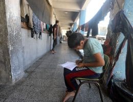 Displaced Palestinian families prepare for the start of the new school year in Gaza City on September 12, 2026. (Photo: Bilal Osama/APA Images)