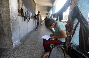 Displaced Palestinian families prepare for the start of the new school year in Gaza City on September 12, 2026. (Photo: Bilal Osama/APA Images)