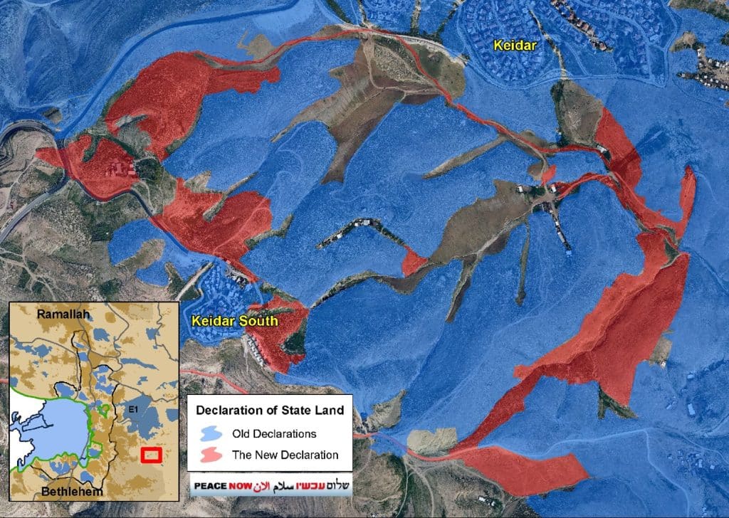Land declared to be allotted to Kedar South. (Photo: Peace Now)