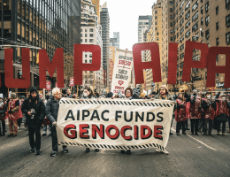 Protest at AIPAC headquarters in New York City, 2024. (JVP)